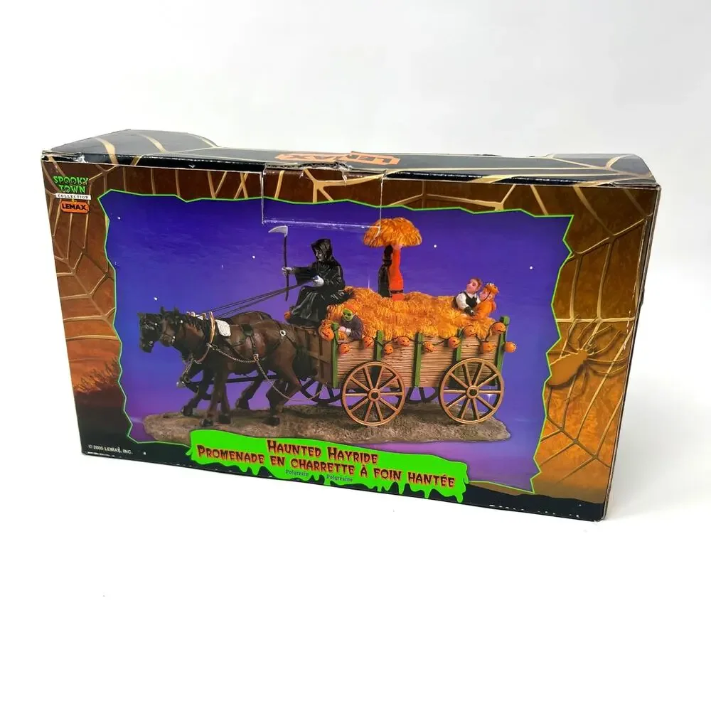 Vintage Lemax Spooky Town Haunted Hayride 53530 Halloween Decor 2005 With Box